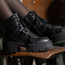 Brodequin Croco Noir