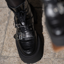 Brodequin Croco Noir