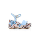 Wedge Sandal Azzurro | Floral Sole