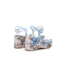 Wedge Sandal Azzurro | Floral Sole