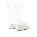 Strappy Flatform Sandal Blanc
