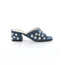 Heeled Mule Denim | Embroidered Daisy