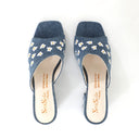 Heeled Mule Denim | Embroidered Daisy