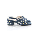 Heeled Mule Denim | Embroidered Daisy