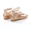 Ballerina Mary Jane Champagne | Textură Ajourée